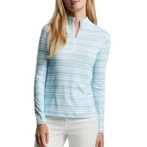 Peter Millar Lightweight Basketweave Print Long Sleeve Golf Sun Shirt